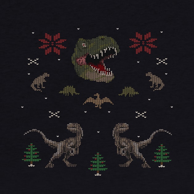 Ugly Dino Christmas Sweater by AnotheHero